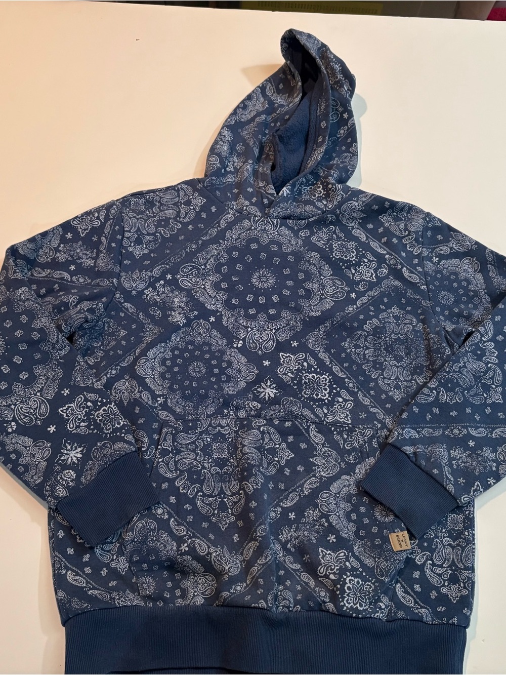 Lucky Brand Navy Blue Bandana Print Pullover | Size L?